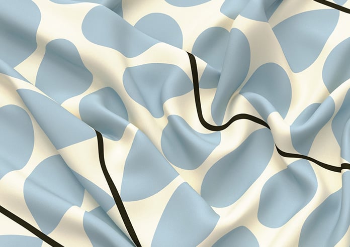 Orla Kiely Two Colour Stem, Powder Blue - Twist&Fit Roman Blind - Image 4